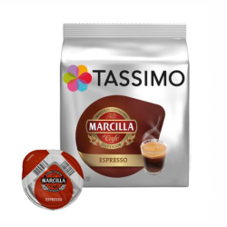 La cápsula Espresso Marcilla Tassimo es la opción ideal para los amantes  del café. Ofrece un café con un sabor excepcional y úni